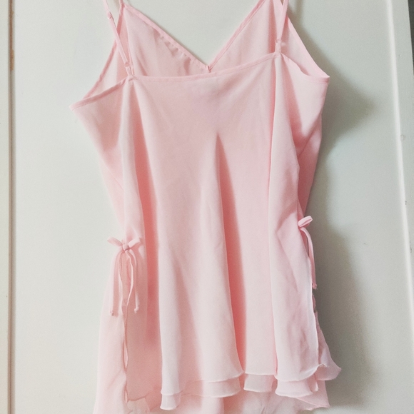 🧸 SOLD 🧸Baby Pink Cottagecore Floral Chiffon Top - Picture 8 of 11